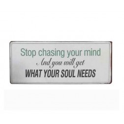 Skilt. Stop chasing your mind...